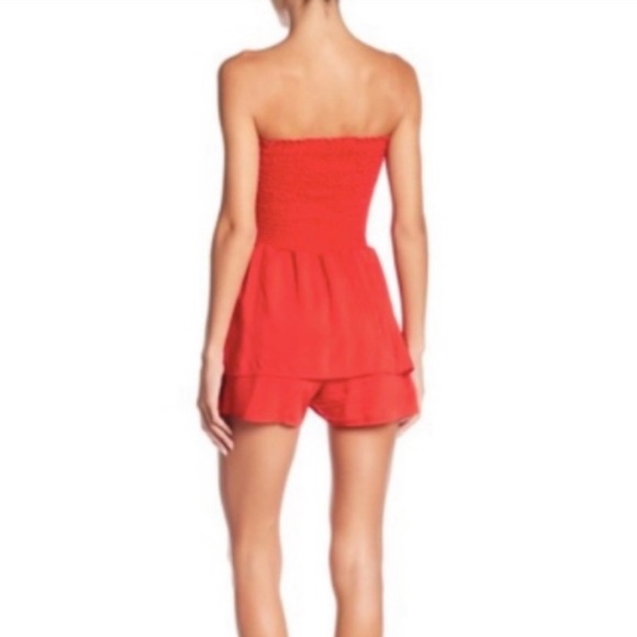 Nordstrom Red Strapless Smock Romper - Picture 2 of 12